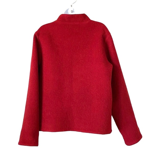 Millma’s Reversible Alpaca Jacket Size Large Red Gray Pockets Boxy Made In Peru - Picture 5 of 11